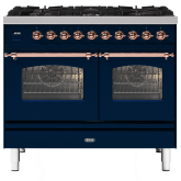 ILVE Milano 100cm 6 Burner Gas Hob Double Oven Dual Fuel Range Cooker