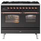 ILVE Milano 100cm 6 Burner Gas Hob Double Oven Dual Fuel Range Cooker