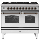 ILVE Milano 100cm 6 Burner Gas Hob Double Oven Dual Fuel Range Cooker