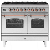 ILVE Milano 100cm 6 Burner Gas Hob Double Oven Dual Fuel Range Cooker