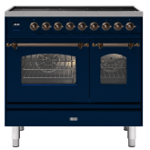 ILVE Milano 90cm 6 Zone Induction Hob Double Oven All Electric Range Cooker