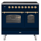 ILVE Milano 90cm 6 Zone Induction Hob Double Oven All Electric Range Cooker