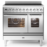 ILVE Roma 90cm 6 Zone Induction Hob Double Oven All Electric Range Cooker