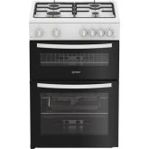 Indesit IDG6GW 60cm 4 Burner Gas Hob Double Oven All Gas Cooker
