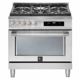 Lofra Italia 90cm 5 Burner Gas Hob Single Oven Dual Fuel Range Cooker