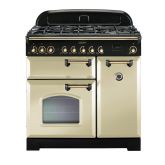 Rangemaster Classic Deluxe 90cm Gas Hob Double Oven Dual Fuel Range Cooker
