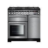 Rangemaster Encore Deluxe 90cm 5 Ring Gas Hob Double Oven Dual Fuel Range Cooker