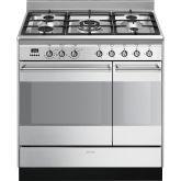 Smeg Concert 90cm 5 Burner Double Oven Dual Fuel Range Cooker
