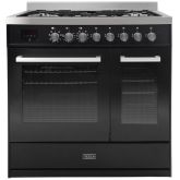 Tesla 90cm 5 Burner Gas Hob Double Oven Dual Fuel Range Cooker