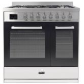 Tesla 90cm 5 Burner Gas Hob Double Oven Dual Fuel Range Cooker