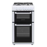 White Knight ATTCG50W 50cm 4 Burner Gas Hob Twin Cavity Gas Cooker