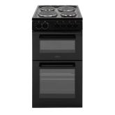 Willow WE50TSB/M 50cm 4 Zone Solid Plate Hob Twin Cavity Electric Cooker