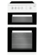 Beko KDVC563AW/M 50cm 4 Zone Ceramic Hob Double Oven Electric Cooker