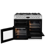 Beko KDVF100X 100cm 7 Burner Gas Hob Double Oven Dual Fuel Range Cooker
