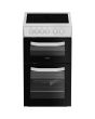 Hotpoint HTE5VCW/M 50cm 4 Zone Ceramic Hob Twin Cavity Electric Cooker