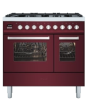 ILVE Torino 100cm 6 Burner Gas Hob Double Oven Dual Fuel Range Cooker