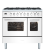 ILVE Torino 100cm 6 Burner Gas Hob Double Oven Dual Fuel Range Cooker