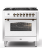 ILVE Milano 90cm 6 Burner Gas Hob Single Oven Dual Fuel Range Cooker