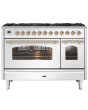 ILVE Milano 120cm 7 Burner Gas Hob Double Oven Dual Fuel Range Cooker