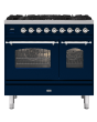 ILVE Milano 90cm 6 Burner Gas Hob Double Oven Dual Fuel Range Cooker