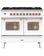 ILVE Milano 100cm 6 Burner Gas Hob Double Oven Dual Fuel Range Cooker