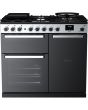 Rangemaster Edge Deluxe 100cm 5 Burner Gas Hob Double Oven Dual Fuel Range Cooker
