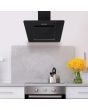 Statesman ACH60BL 60cm 3 Speed Angled Black Glass Cooker Hood