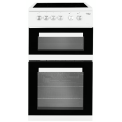 Beko KDVC563AW/M 50cm 4 Zone Ceramic Hob Double Oven Electric Cooker