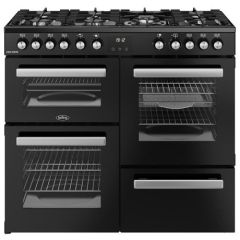 Belling Cookcentre 100cm 7 Burner Gas Hob Double Oven Dual Fuel Range Cooker