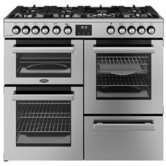 Belling Cookcentre 100cm 7 Burner Gas Hob Double Oven Dual Fuel Range Cooker