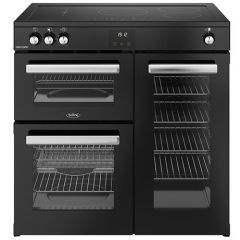 Belling Cookcentre 90cm 5 Zone Induction Hob Double Oven Electric Range Cooker