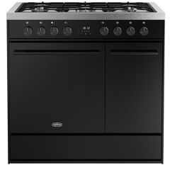 Belling Vision 90cm 5 Burner Gas Hob Double Oven Dual Fuel Range Cooker