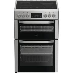Hotpoint HDE6VDCASX/M 60cm 4 Zone Ceramic Hob Double Oven Electric Cooker