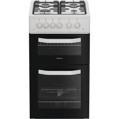 Hotpoint HTG5GCW/M 50cm 4 Burner Gas Hob Twin Cavity All Gas Cooker