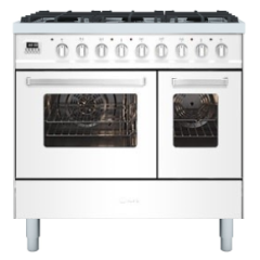 ILVE Torino 100cm 5 Burner Gas Hob Double Oven Dual Fuel Range Cooker