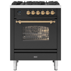 ILVE Milano 70cm 4 Burner Gas Hob Single Oven Dual Fuel Mini Range Cooker