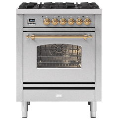 ILVE Milano 70cm 4 Burner Gas Hob Single Oven Dual Fuel Mini Range Cooker
