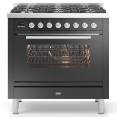 ILVE Roma 90cm 6 Burner Gas Hob Single Oven Dual Fuel Range Cooker
