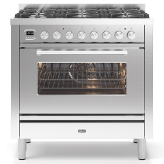 ILVE Roma 90cm 6 Burner Gas Hob Single Oven Dual Fuel Range Cooker