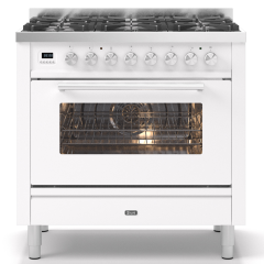 ILVE Roma 90cm 6 Burner Gas Hob Single Oven Dual Fuel Range Cooker