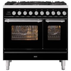 ILVE Roma 90cm 6 Burner Gas Hob Double Oven Dual Fuel Range Cooker