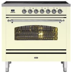 ILVE Milano 90cm 6 Zone Induction Hob Single Oven Dual Fuel Range Cooker