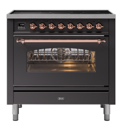 ILVE Milano 90cm 6 Zone Induction Hob Single Oven Dual Fuel Range Cooker