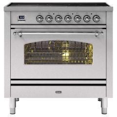 ILVE Milano 90cm 6 Zone Induction Hob Single Oven Dual Fuel Range Cooker