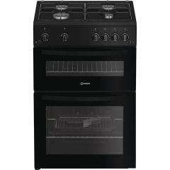 Indesit IDG6GB/M 60cm 4 Zone Ceramic Hob Double Oven Electric Cooker