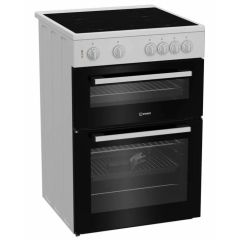 Indesit IT60V9KMW/UK 60cm 4 Zone Ceramic Hob Twin Cavity Electric Cooker