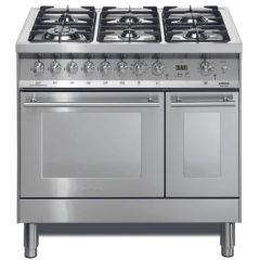 Lofra Professional 90cm 6 Burner Gas Hob Double Oven Dual Fuel Range Cooker