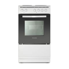 Montpellier MSE46W//GR 50cm 4 Zone Solid Plate Single Oven Electric Cooker