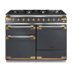Rangemaster Elise Luxe 110cm 6 Burner Gas Hob Double Oven Dual Fuel Range Cooker