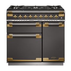 Rangemaster Elise Luxe 90cm 5 Burner Gas Hob Double Oven Dual Fuel Range Cooker